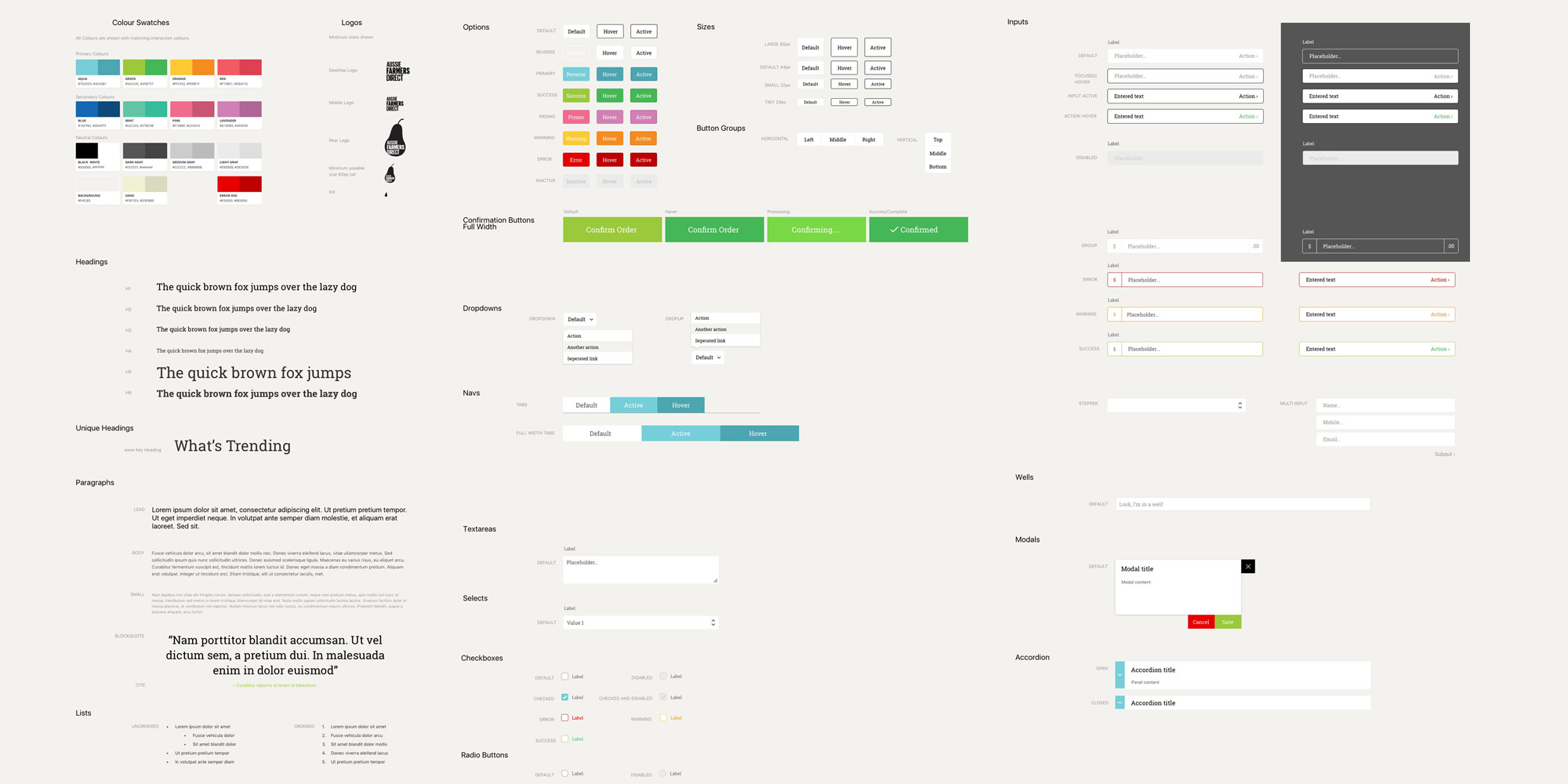 Aussie Farmers Direct UI Kit