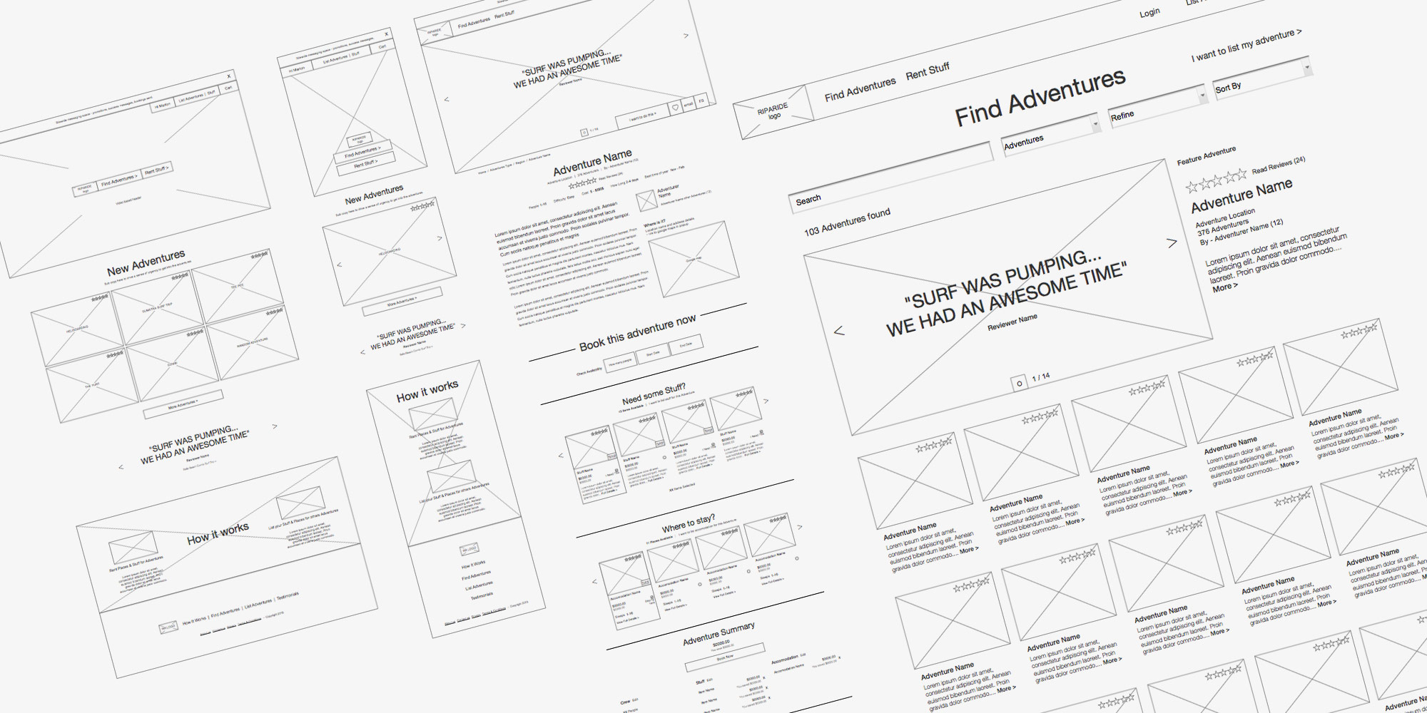 Riparide Wireframes